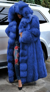 Pbong Fashion Long Winter Hooded Faux Fur Coat Loose Thick Warm Plus Size 5xl Artificial Fur Jacket Women Full Sleeve Outerwear Coats